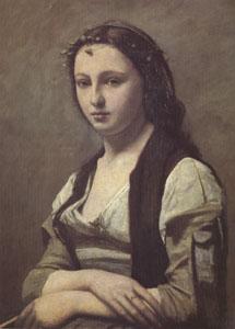 Jean Baptiste Camille  Corot Woman with a Pearl (mk05) oil painting picture